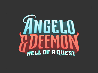 Angelo and Deemon angel demon logo quest videogame