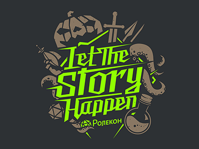Let the story happen dice gaming illustration print role playing rpg shirt tentacle