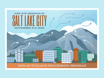 Postcard - Salt Lake City illustration mountain postcards salt lake salt lake city sky utah