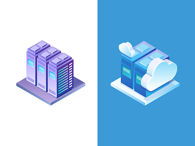 Gapit - dedicated and cloud servers cloud dedicated digital illustration isometric it server