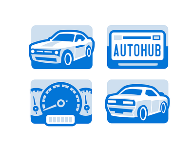 Autohub car explainer flat icon icons vehicle