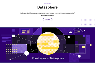 Datasphere corporate data flat illustration it service texture