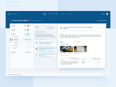 Procedure Promoter Project Details Concept Web Dashboard UI application company concept dashboard drill management procedure ui ux web
