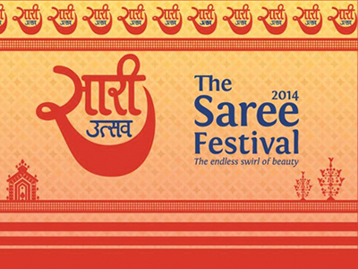 The Saree Festival Branding calligrpahy hand drawn hindi india indian multi lingual saree secular