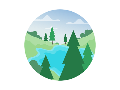 Simple Illustration for lake icon