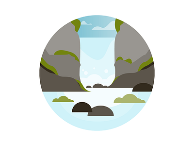 Simple illustration for waterfall icon icon illustration ui vector