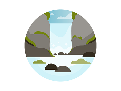 Simple illustration for waterfall icon