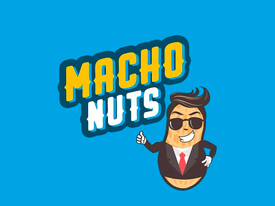 MachoNuts Mascot Design branding design illustration mascot typography vector