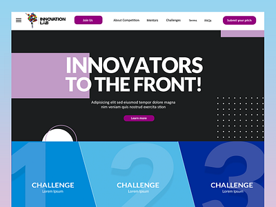 Innovation Lab Website HomePage branding design graphic design illustration typography ui vector website