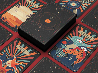 Xiaomi Tarot Cards branding cards design graphic design illustration print typography vector