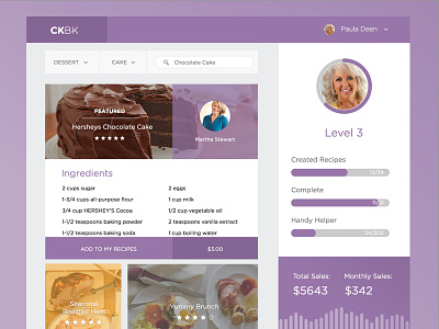 Cook Book cook rating recipe sales ui user interface web web design