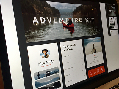 Adventure Kit Download cards download mobile seattle sketch typography ui ui kit user interface web