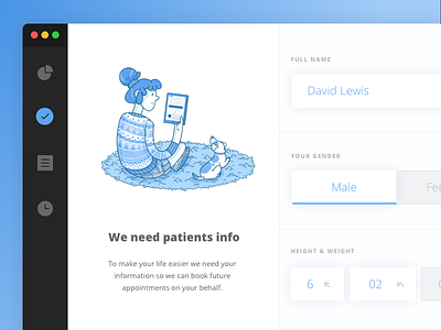 Health Client Input app care form health mac medical ui web website