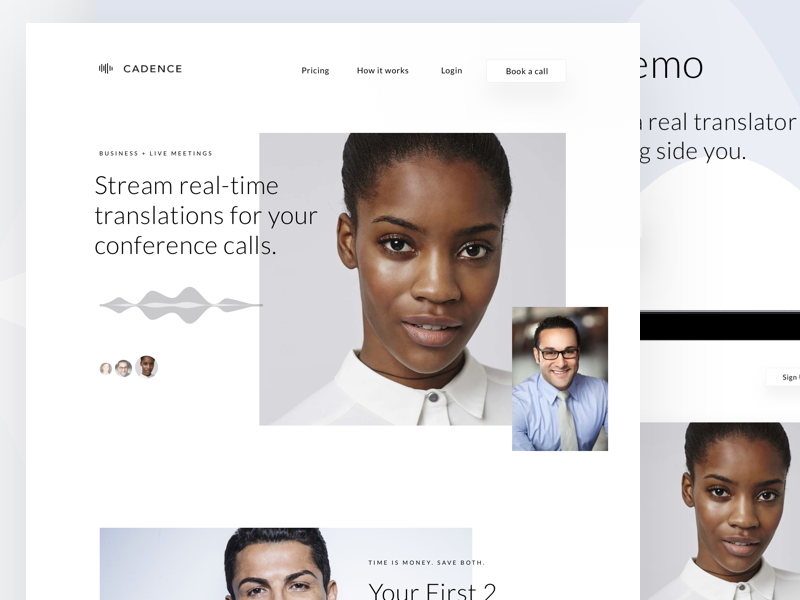 Voice Homepage Website los angeles web website app translate simple design clean chat ux ui