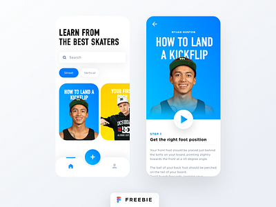 Skateboard Coach - Lessons App app application clean coach design interface ios iphone lesson mobile skate skateboard teaching training tutorial ui user interface ux web website