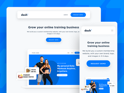 Dash Fitness Training app application clean dashboard design illustration interface landing page los angeles seattle ui user interface ux web web design website