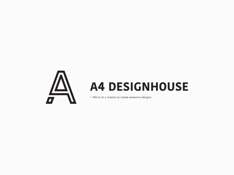 A4 design house Logomotion aftereffects animated gif branding design identity design logo logomotion logotype typogaphy ui