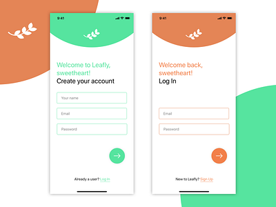DailyUI Challenge — Leafly App dailyui ios ios app login mobile app mobile app design mobile design mobile ui signup welcome