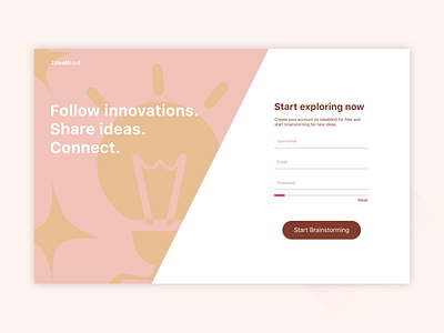 Sign Up Page brainstorming create account dailyui design form idea ideas login sign up signup webdesign website