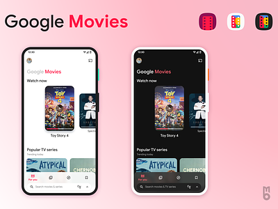 Google Movies redesign app icon illustration redesign ui ux