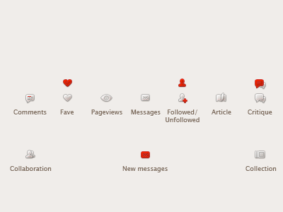 Designers Couch icons 16px icons red