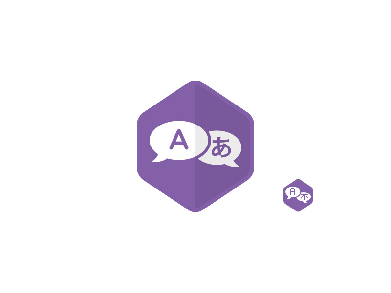 Envato Community Badges - Translator minimal gif flat design icon clean badge vector illustration