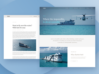 Suri cruise design figma flat homepage logo minimal sea typography ui ux web website yacht
