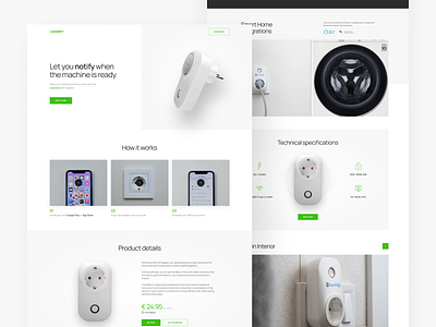 Laundrify automatic business button clean design dry cleaning figma flat green homepage landingpage laundry minimal simple typography ui ux web