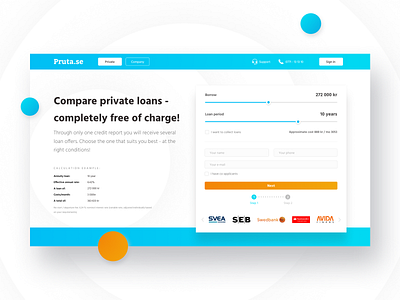 Pruta design figma flat gradient loans minimal typography ui ux web website