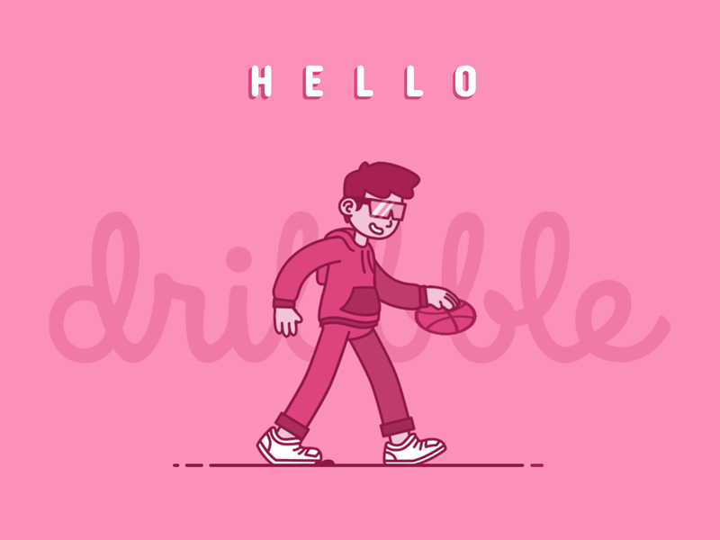 Hello Dribbble character character animation dribbble hello hello dribbble motion motion design motion graphic