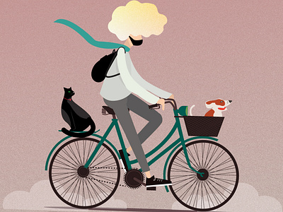 Bicycle man animated animation animation2d cycling dygital gif illustration illustrator instagram post loopinggif travel vector