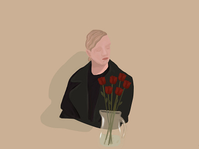 female_lonely design illustration vector