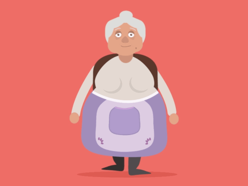 grandmother animation design gif animated illustration vector