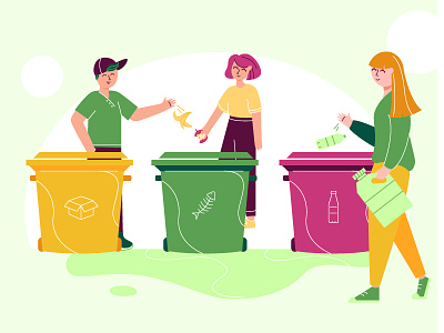 Saving environment illustration save earth sorting trash zero waste