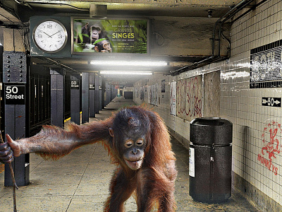 Subway Monkey illustration key visual photoshop publicity retouch retouche photo retoucheur retouching