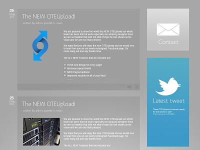 OTEUpload Blog background blue buttons clean cloud colorful design file host login metro ui