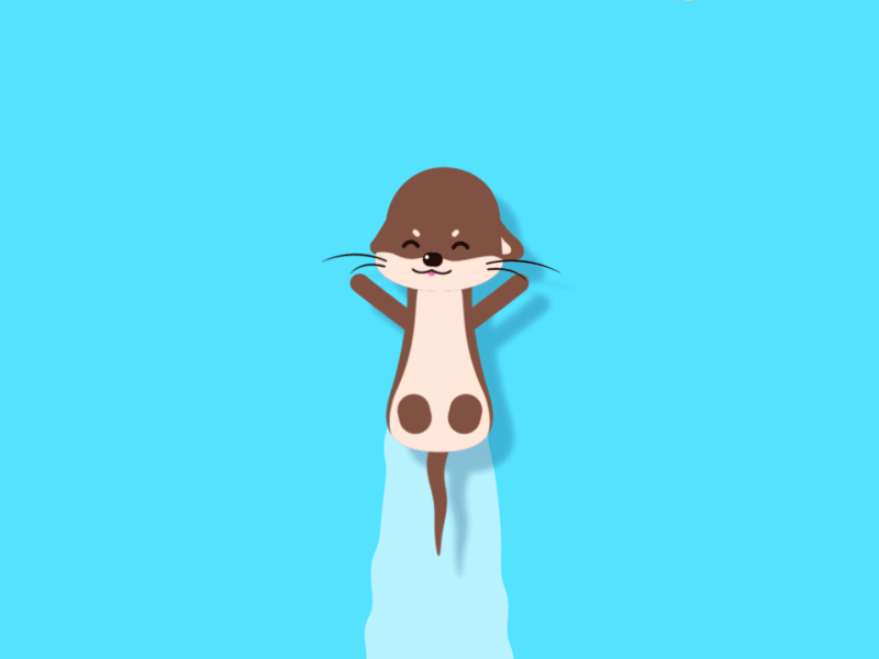 Miki the otter 2d after effects aftereffect anim animation blue design flat illustration koi loop motion motion design otter swim