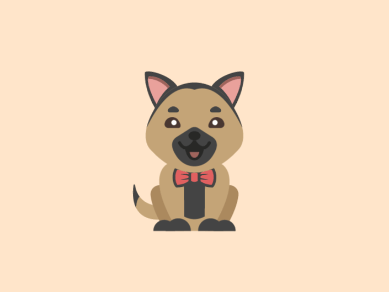 Happy dog 2d after affects aftereffetcs animation cute design dog flat german shepherd illustration loop loop animation motion motion design vector