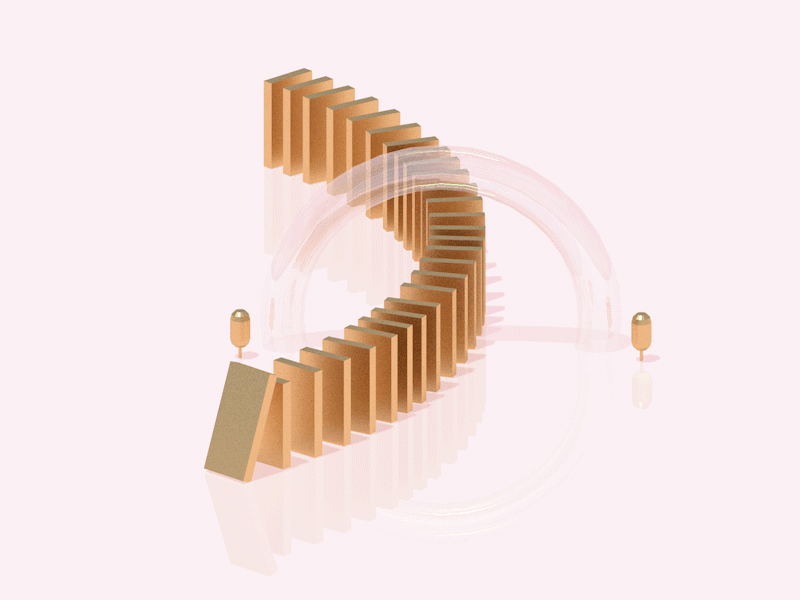 Goldomino 3d after affects anim animated animation c4d cinema4d design domino gold gravity loop loop animation motion motion design