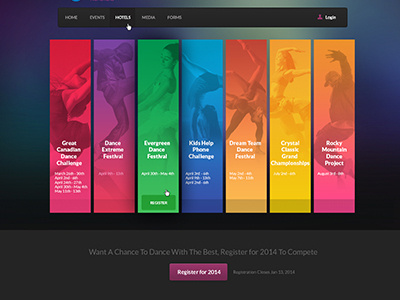 Colorful Design blue colourful dance dark flat green metro pink simple webdesign yellow