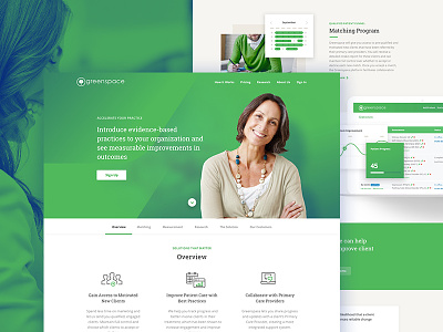 Therapy landing pages beige clean dark blue green line-icons therapy web design