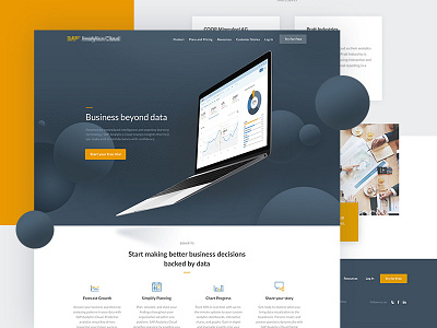 Homepage Rebrand Project analytics blue bold minimal rebrand yellow