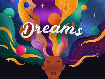 Dreams graphic design illustration typography vector