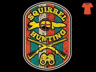 Squirrel Hunting t-shirt design illustration beauty branding clothing design fashion graphic gun hunter hunting illustration print printready squirrel t shirt tee vector