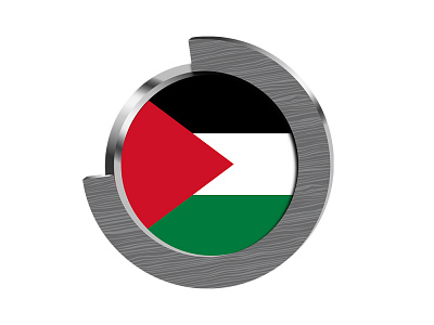 Palestine Flag Design In Metallic Frame Vector 3d flag graphic graphic design illustration logo palestine save palestine vector