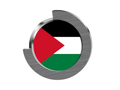 Palestine Flag Design In Metallic Frame Vector