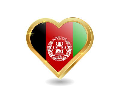 Afghanistan Flag Design in 3D Heart Shape Vector and HD Transpar afghanistan design flag graphic graphic design heartshap illustration vector