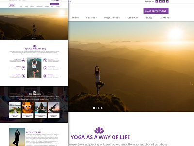 Yoga website template PSD branding editable graphic design layered logo photoshop psd template ui ux web ui website yoga