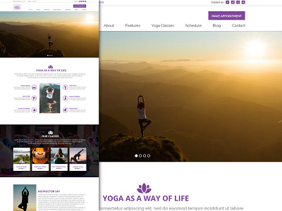 Yoga website template PSD