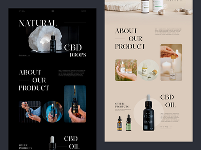 Natural CBD drops Website beauty branding design drops health minimal site ui ui design uiux web design